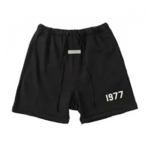 Essentials 8th Kollektion 1977 Flocking Letter Kurze Hose Schwarz | 4192DVPBO