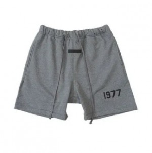 Essentials 8th Kollektion 1977 Flocking Letter Kurze Hose Grau | 5620SWIFK