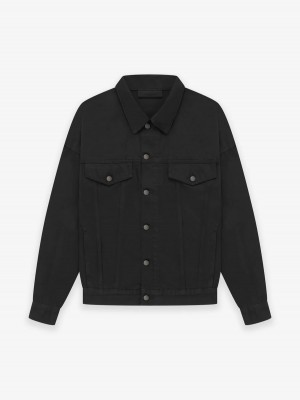Essentials Denim Jet Jacken Schwarz | 7384EQJGA