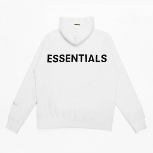 Essentials Fear Of God Reflective Letter Hoodie Weiß | 7853FJWVR