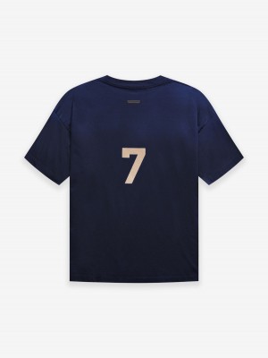 Essentials Fear of God 7 Tee T-shirts Navy Blau | 1342ZFPYA