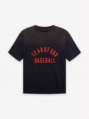 Essentials Fear of God Baseball Tees T-shirts Schwarz | 4389NRQVX