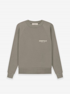 Essentials Fear of God Crewneck Sweatshirt Gray | 4123QWSPK