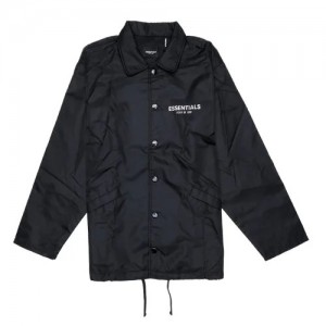 Essentials Fear of God Nylon Coach Jacken Schwarz | 9238YQDVF