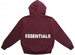 Essentials Fear of God Printed Graphic Pullover Hoodie Bordeaux | 7498BIOPV