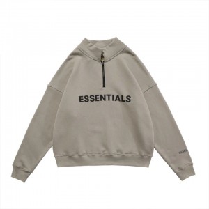 Essentials Half Zip High Collar Loose Sweatshirt Gray | 3891TYWCP