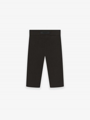 Essentials Knit Rib Sport Kurze Hose Schwarz | 6403ZGPLW