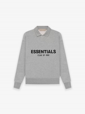 Essentials Ls Polo Sweatshirt Kinder Dunkel | 7582ROJBC