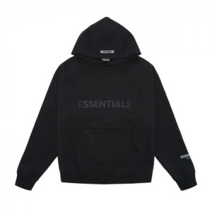 Essentials Pullover Applique Logo Hoodie Schwarz | 4587HCUGT