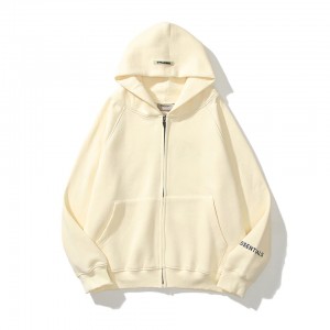 Essentials Reflective Print Zip-up Oversized Hoodie Weiß | 6890WEHAB