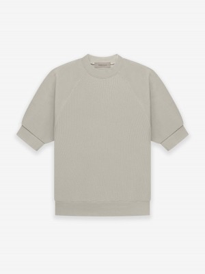Essentials SS Waffle Sweatshirt Gray | 9071MDXFW