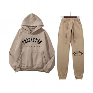 Essentials Trackstar Logo Printed Trainingsanzug Braun | 0915YZXQJ