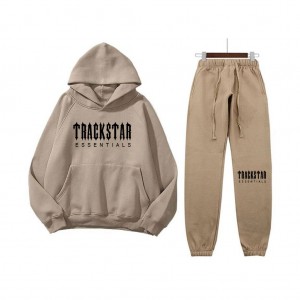 Essentials Trackstar Logo Printed Trainingsanzug Braun | 2870LVTMG