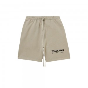 Essentials Trackstar London Black Logo Lounge Kurze Hose Braun | 7305VXEOY