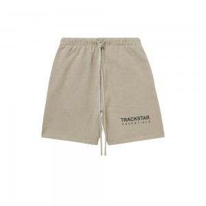 Essentials Trackstar London Black Logo Lounge Kurze Hose Braun | 5948XUPHG