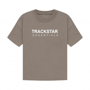 Essentials Trackstar London Laufschuhe Wolle Crepe T-shirts Braun | 4261BOIEJ