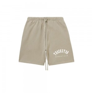 Essentials Trackstar London Logo Printed Kurze Hose Braun | 8536QRFXO