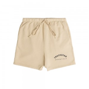 Essentials Trackstar London Printed Kurze Hose Beige | 5903QCWAY