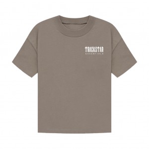 Essentials Trackstar London Wolle Crepe T-shirts Braun | 7583OMNHA