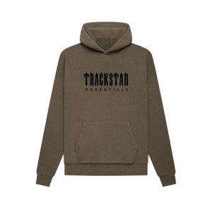 Essentials Trackstar Premium Hoodie Dunkelbraun | 8204UQZBP