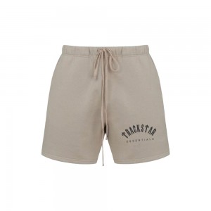 Essentials Trackstar Premium Logo Printed Lounge Kurze Hose Braun | 5183JWFIX