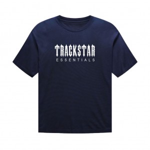 Essentials Trackstar Wolle Cashmere T-shirts Navy Blau | 8729QLGEC