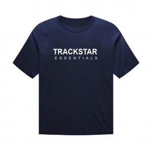 Essentials Trackstar Wolle Cashmere T-shirts Navy Blau | 0495RJWDG